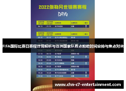 FIFA国际比赛日赛程详情解析与各洲国家队看点前瞻时间安排与焦点对决